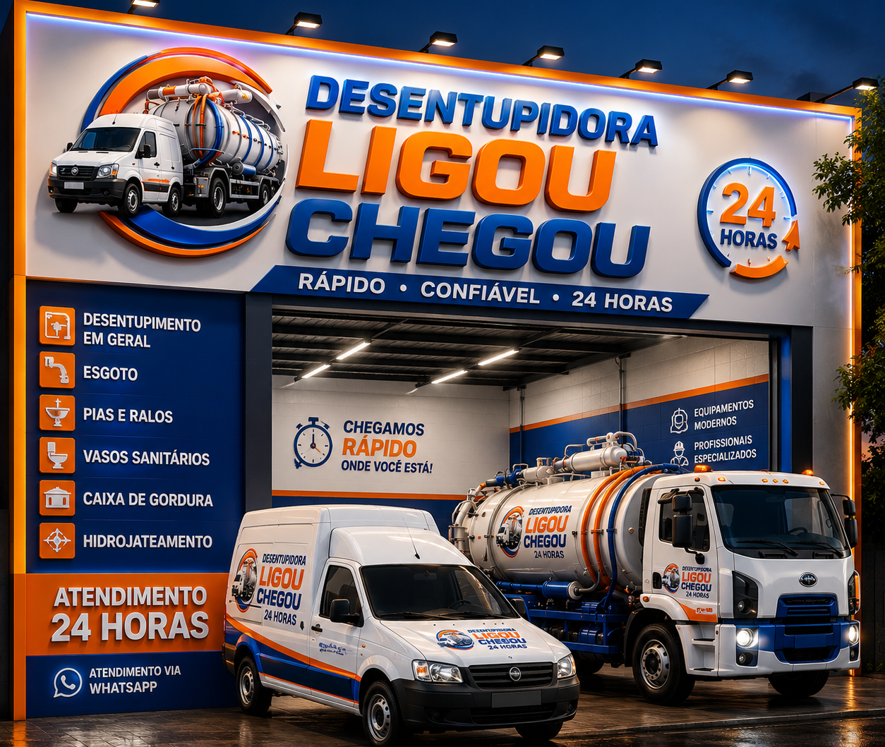 Desentupidora Ligou chegou! - Desentupidora profissional 24 Horas 24h com orçamento gratuito